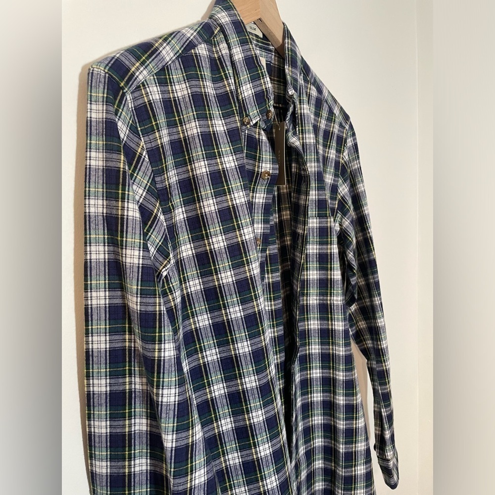 NWT J. Crew Slim Fit Brushed Twill Plaid Flannel Shirt Size Medium Soft & New! - Picture 3 of 12